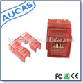 Vermelho transparente rj45 cat5e modular / keystone jack para parede faceplate